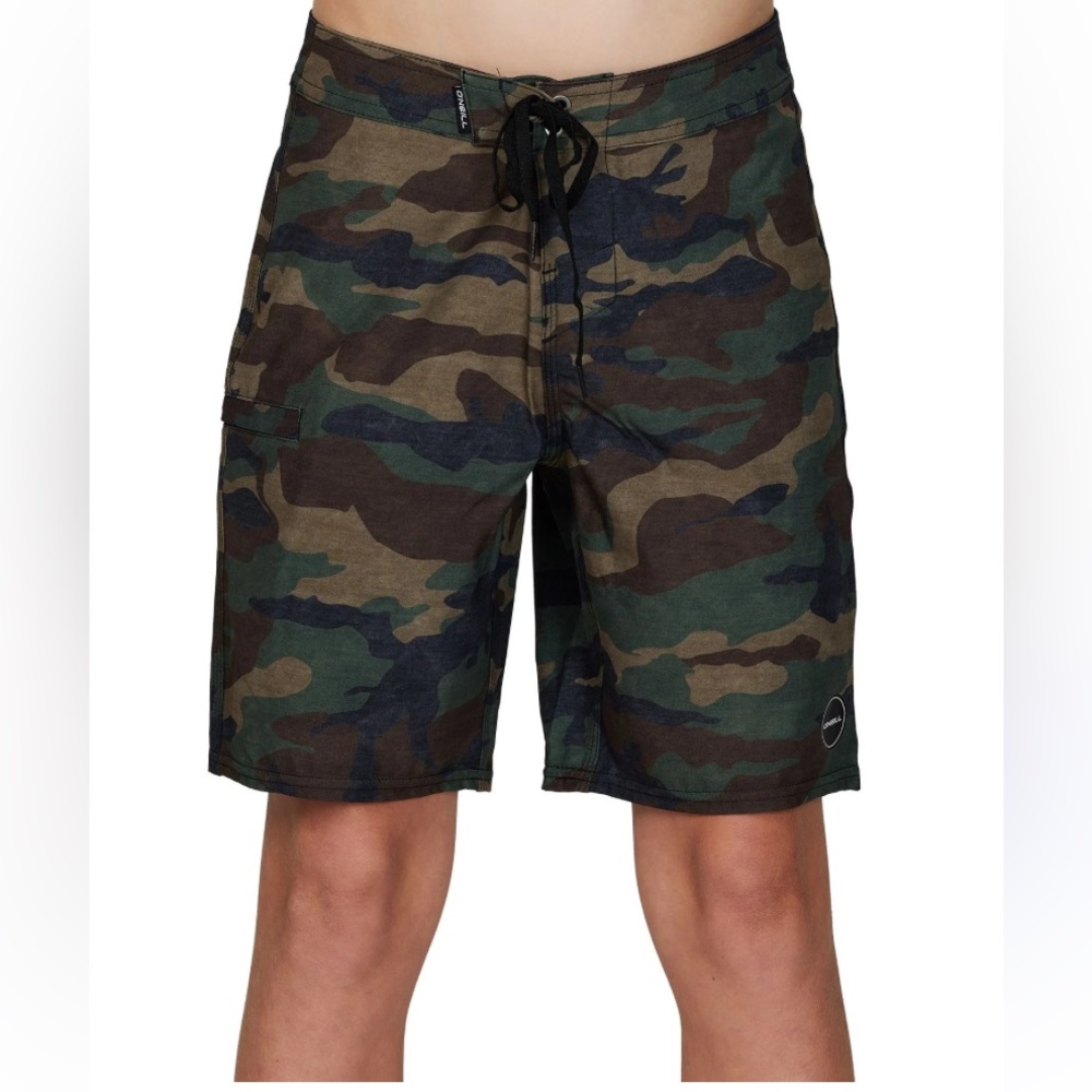 O'Neill Green and Brown Board Shorts Quick-Dry Swimwear